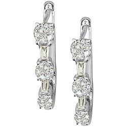 14k White Gold 1/2ct TDW Diamond Journey Earrings (I-J, I1)