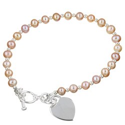 Sterling Silver 6-inch Pink Pearl Bracelet (4.75 mm)