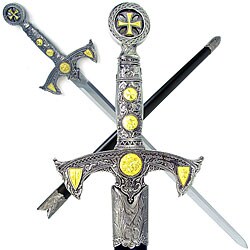 Knight's Templar 39-inch Sword with Hard Scabbard