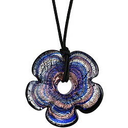 Genuine Murano Glass Blue Fiore Pendant