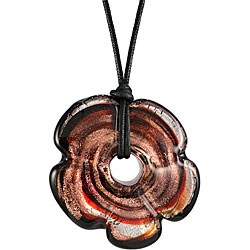 Genuine Murano Glass Black Base Fiore Necklace