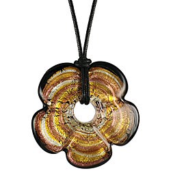 Genuine Murano Glass Gold Fiore Pendant