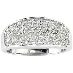 14k White Gold 3/4ct TDW Diamond Wave Ring (I-J, I1)