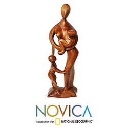 Wood 'Abstract Family' Statuette (Indonesia)