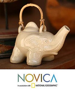 Ceramic 'Elephant Cream Tea' teapot (Indonesia)