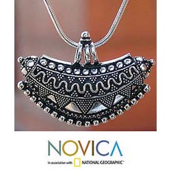 Sterling Silver 'Wings' Necklace (India)
