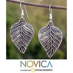 Sterling Silver 'Nature's Splendor' Earrings (India)