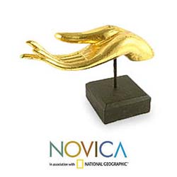 'Buddha's Golden Greeting Hand' Wood Statuette (Thailand)