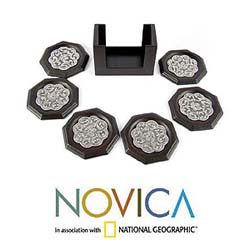 'Butterfly Spirit' Nickel and Wood Coasters (Thailand)
