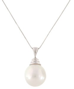 14-kt. White Gold & South Sea Pearl Pendant (10-13 mm)