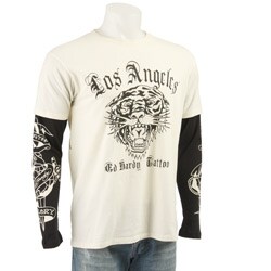 Ed Hardy Men's Premium Los Angeles Tiger Double Sleeve Tee
