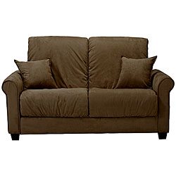Lee Dark Brown Microfiber Futon Loveseat