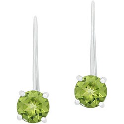 Sterling Silver Euro Wire Peridot Earrings