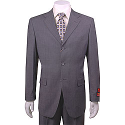 Mantoni Men's 3-button Charcoal Grey Striped Suit