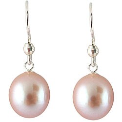 Sterling Silver Pink Freshwater Pearl Earrings (10-11 mm)