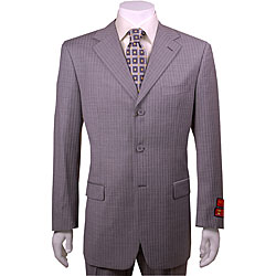 Mantoni Men's 3-button Charcoal Striped Wool Suit