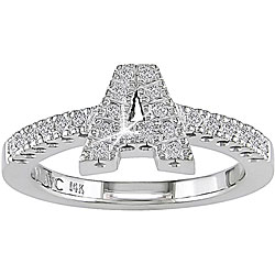 14k White Gold 1/4ct TDW Diamond Initial 'A' Ring (G-H-I, SI)