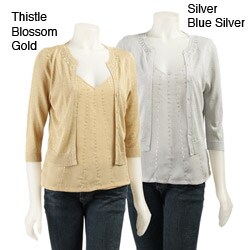 August Silk Women's Faux Twin Set Cardigan