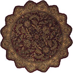 (8' Round Star) Hand-tufted Elegance Burgundy Wool Rug