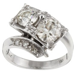 14k White Gold 1 3/5ct TDW Old Mine Diamond Estate Ring (J, I1) (Size 3.75)