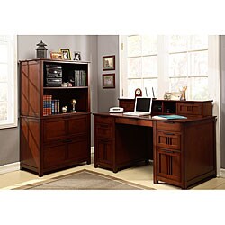 Brentwood Mission-style Lateral File with Hutch