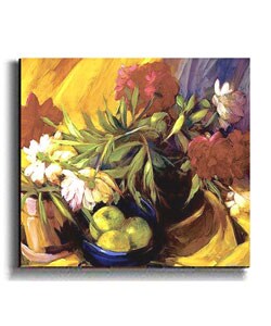 Philip Craig 'Peonies and Apples' Canvas Art