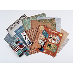 Masculine Sarapapers 12x12-inch Scrapbooking Set