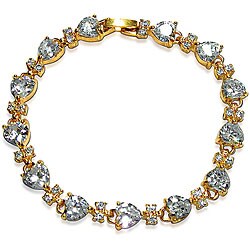 Goldplated Cubic Zirconia Heart Bracelet