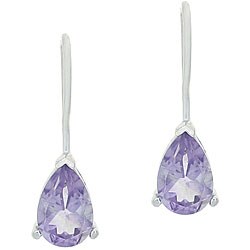 Sterling Silver Amethyst Teardrop Earrings