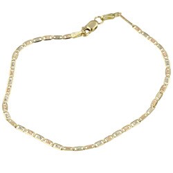 14k Tri-gold 7-inch Valentino Chain Bracelet