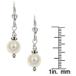 Charming Life Sterling Silver White Freshwater Pearl Earrings (7-8 mm)