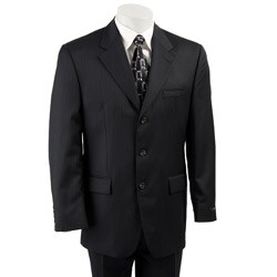 Izod Men's Blue Pinstripe Wool 3-button Suit