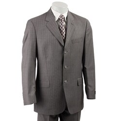 Tallia Men's Grey Stripe Wool 3-button Suit