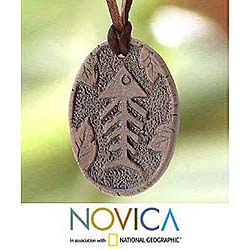 Ceramic 'Ancient Fish' Necklace (Thailand)