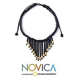 Coconut Shell 'Rain at Night' Necklace (Thailand)