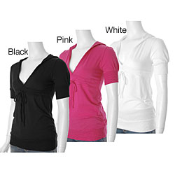 Timing Brand Junior's Drawstring Waist Hooded Top