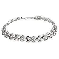 Sterling Silver 7-inch Panther Link Bracelet