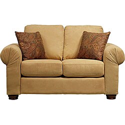 Olga Rolled Arm Microfiber Loveseat