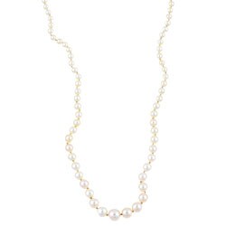 Tiffany natural pearl and 1/3ct TDW Diamond Estate Necklace