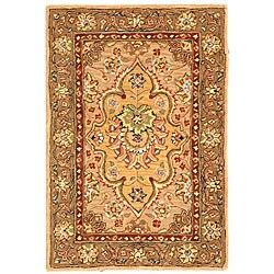 Legends Handmade Ivory Wool/ Silk Rug (2' x 3')