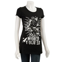 Ed Hardy Women's 'World Tour 58' Flocked T-shirt