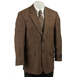 Haspel Men's Brown Plaid Lambswool Sportcoat