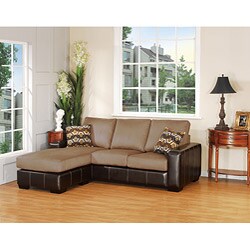 Dawson Microfiber Sofa with Chaise Lounge