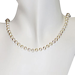 White Cultured Freshwater Pearl Necklace (6-7 mm)