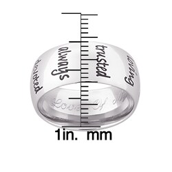 Stainless Steel Engraved Words of Love Band