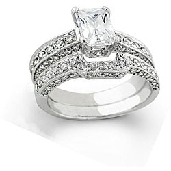 18k Gold 2 1/2ct TDW Clarity Enhanced Radiant-cut Diamond Wedding Ring (E, VS2)