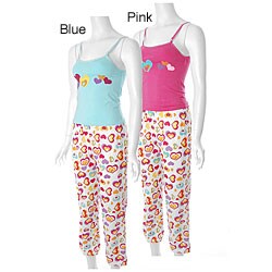 Lacy Essentials Junior's Heart Print Pajama Set