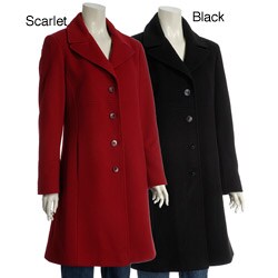 Larry Levine Women's Classic Wool Notch Collar Walker