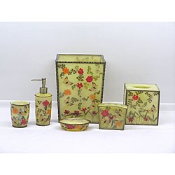 Floral Butterfly 6-piece Bath Accessory Set