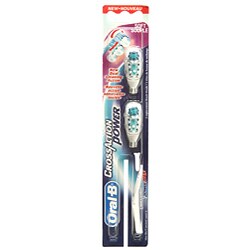 Oral B Cross Action Power Replacement Heads, Twelve -2 packs (Case of 24 soft heads)